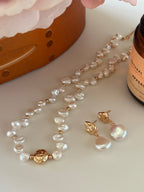 Stella Baroque Coin Pearl Drop Earrings