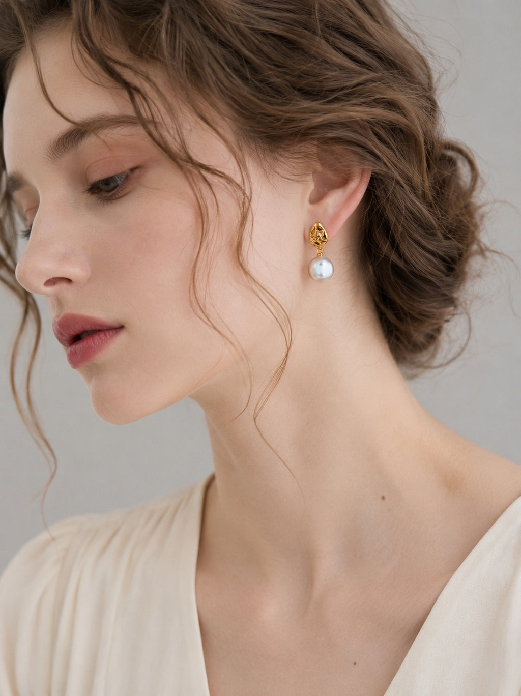 Stella Baroque Coin Pearl Drop Earrings