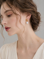 Stella Baroque Coin Pearl Drop Earrings