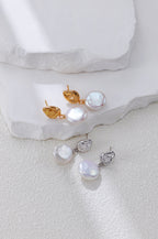 Stella Baroque Coin Pearl Drop Earrings
