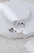Stella Baroque Coin Pearl Drop Earrings