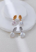 Stella Baroque Coin Pearl Drop Earrings
