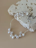 Mini Baroque Pearl With Silver Bracelet