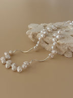 Mini Baroque Pearl With Silver Necklace