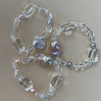 White Crystal with Fishtail Baroque Pearl Bracelet