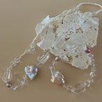 White Crystal with Fishtail Baroque Pearl Bracelet