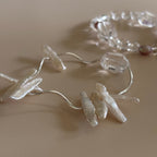 White Crystal With Stick Pearls Bracelet
