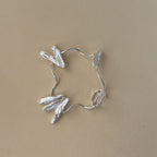 White Crystal With Stick Pearls Bracelet