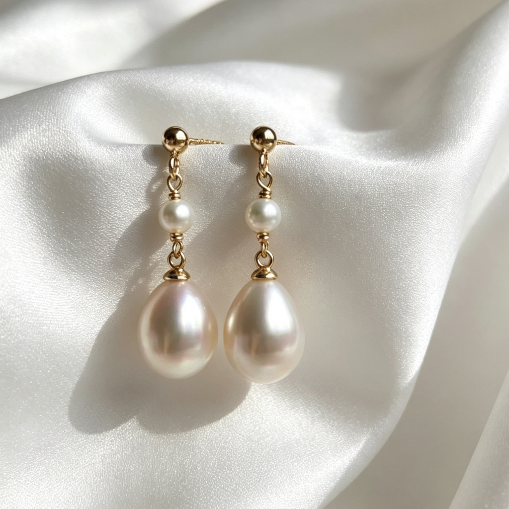 Mistelle Teardrop Pearl Earrings