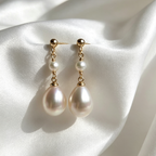 Mistelle Teardrop Pearl Earrings