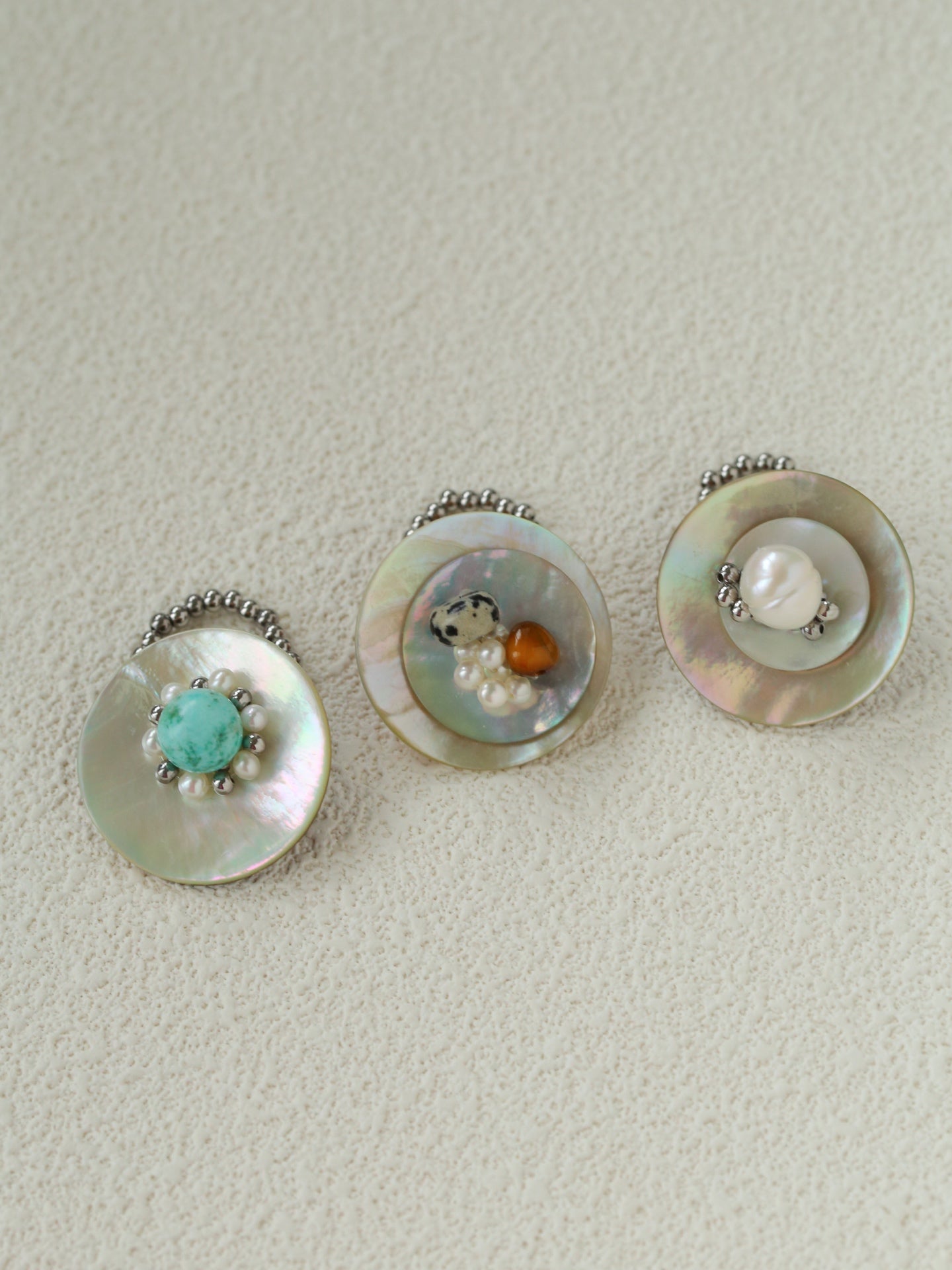 Stacked Seashell Handmade Stretch Ring