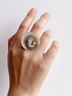 Stacked Seashell Handmade Stretch Ring