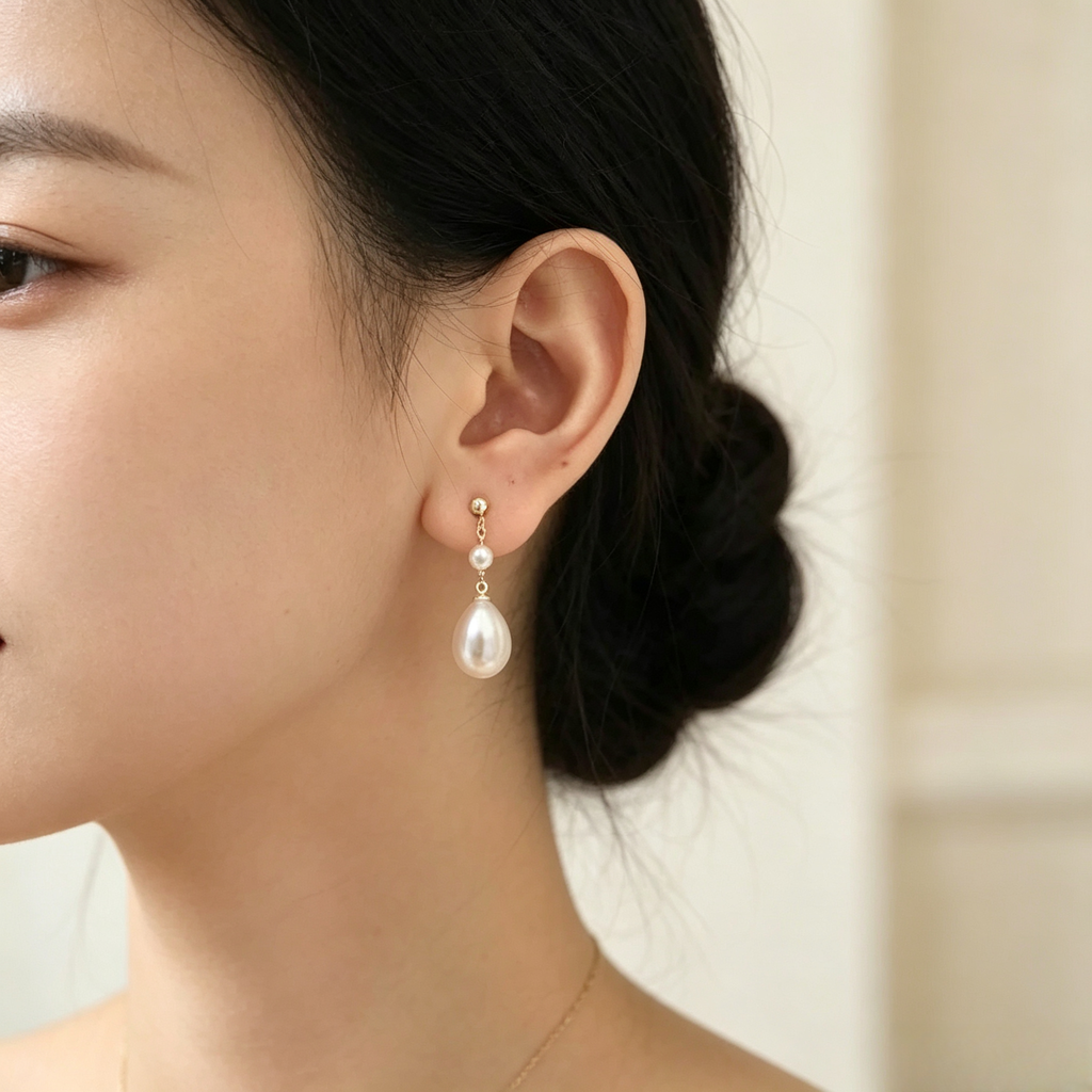 Mistelle Teardrop Pearl Earrings