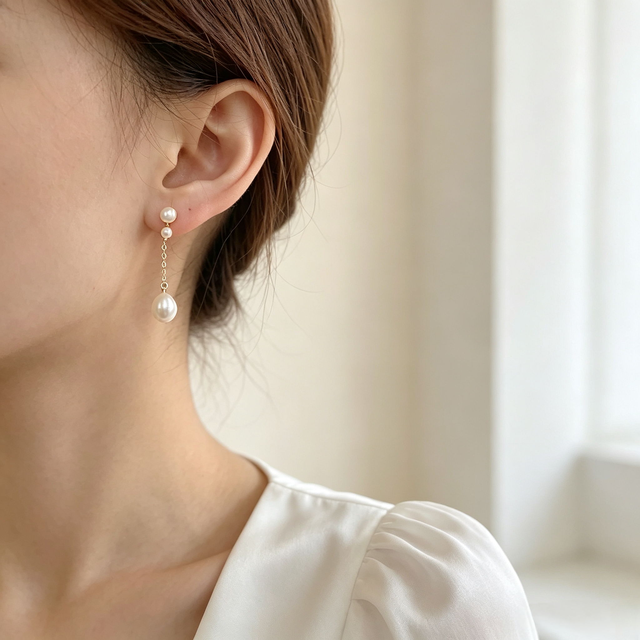Celeste Natural Pearl Drop Earrings