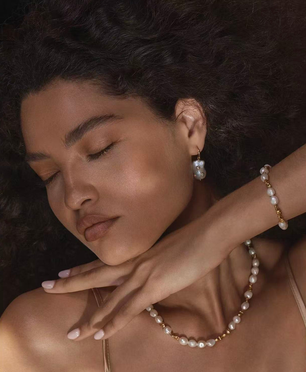 Gilded Lava Metal With Baroque Pearl Series #1