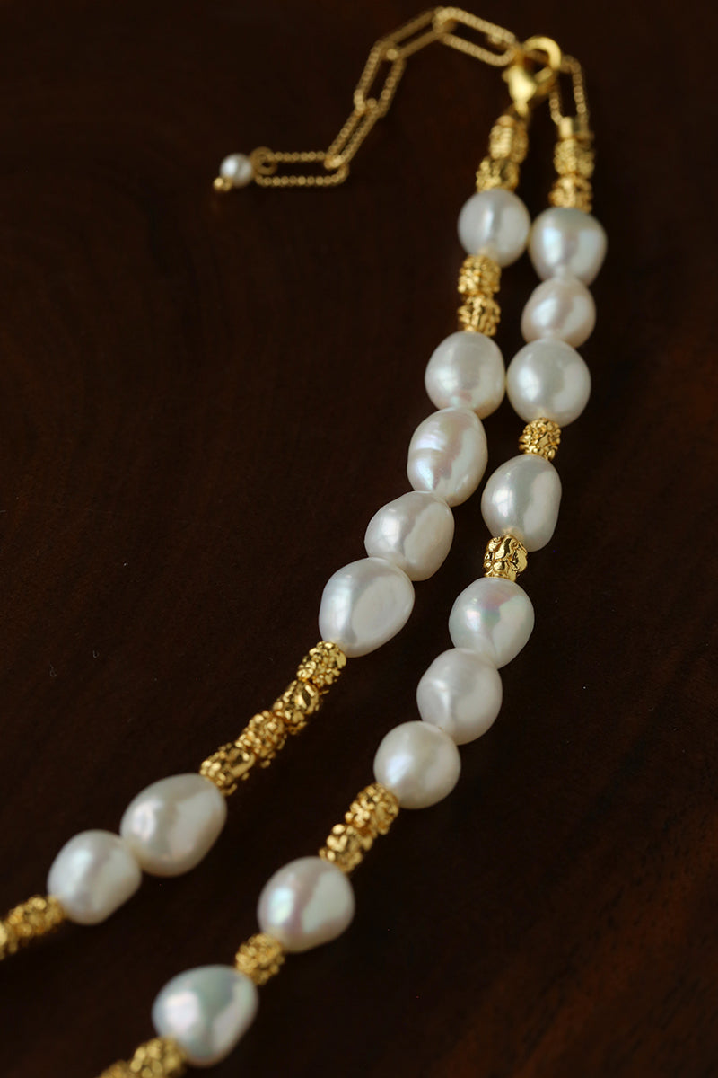 Gilded Lava Metal With Baroque Pearl Series #1
