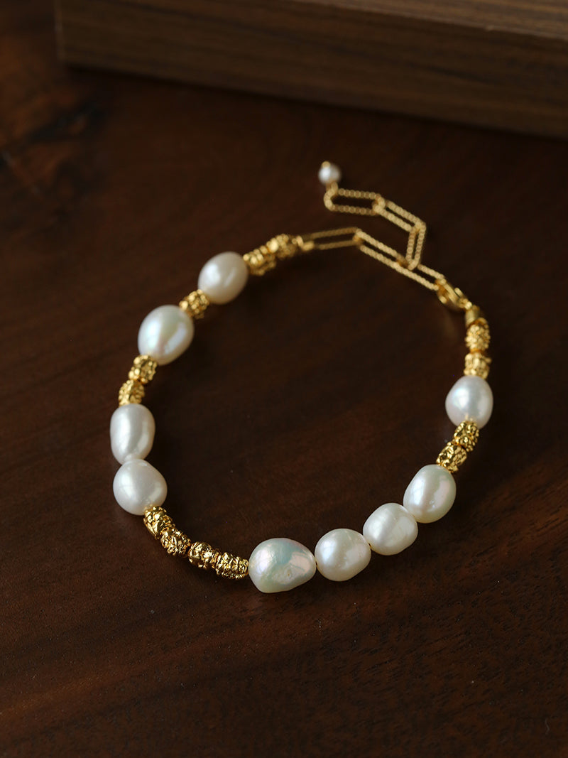 Gilded Lava Metal With Baroque Pearl Series #1