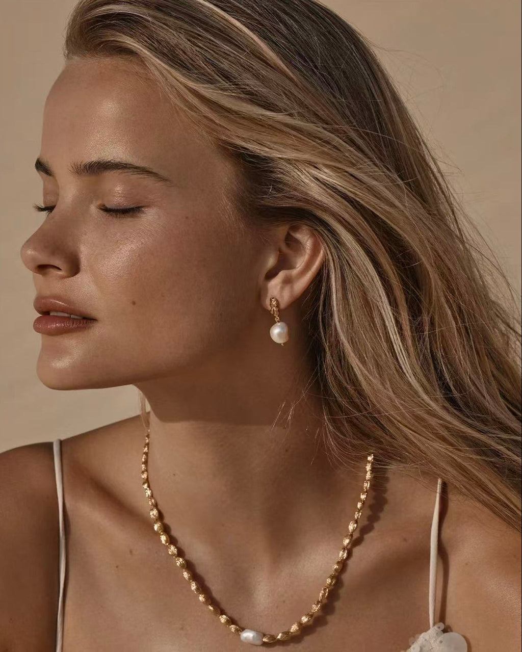 Gilded Lava Metal With Baroque Pearl Series #2