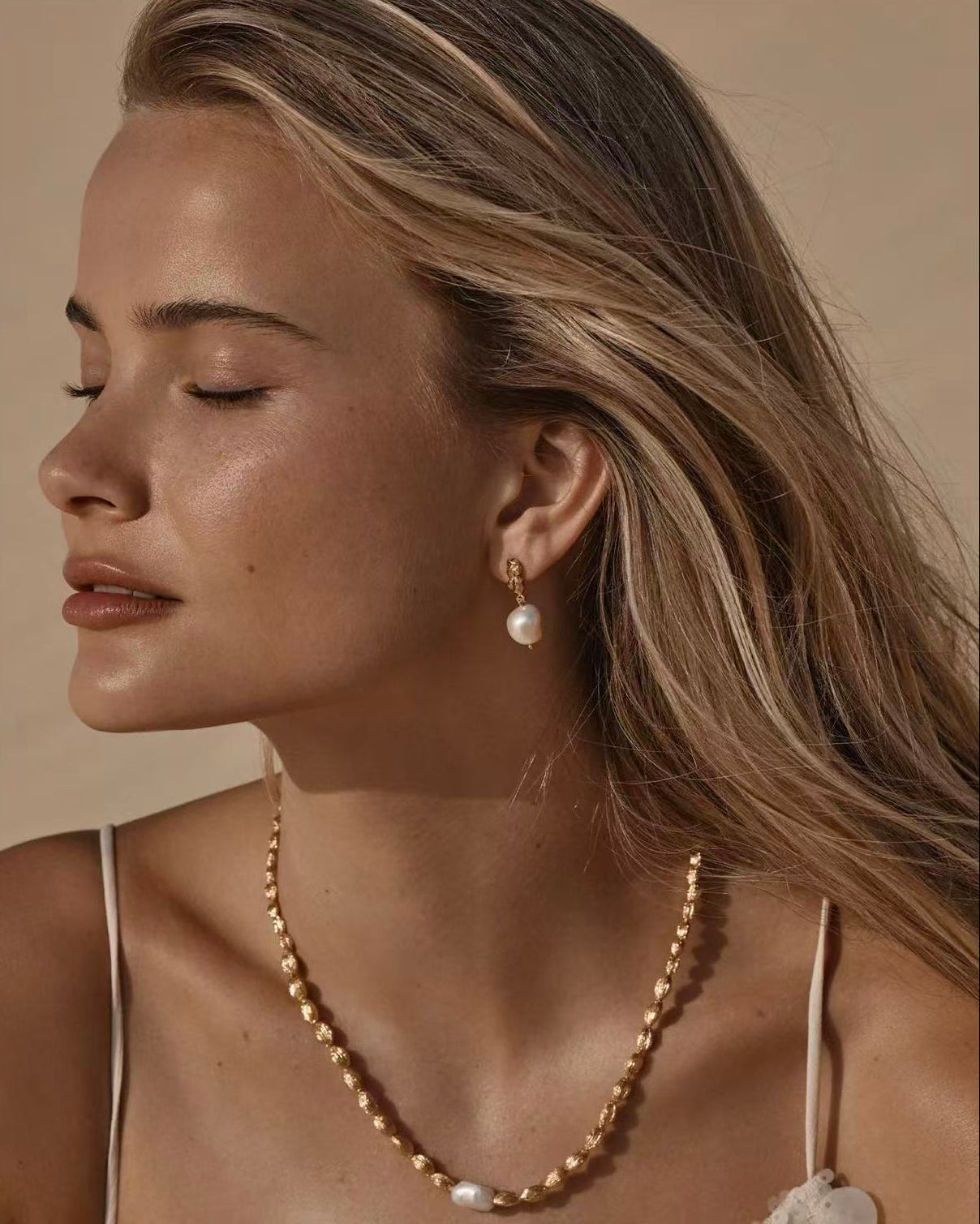 Gilded Lava Metal With Baroque Pearl Series #2