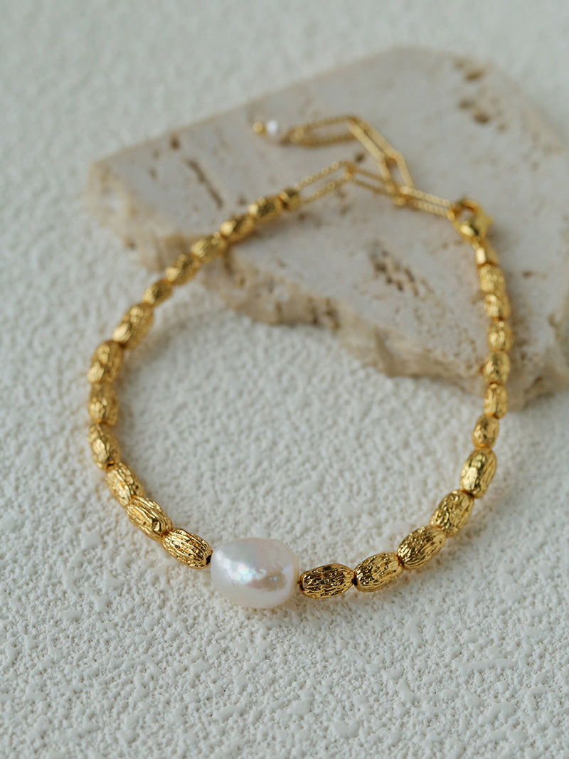 Gilded Lava Metal With Baroque Pearl Series #2