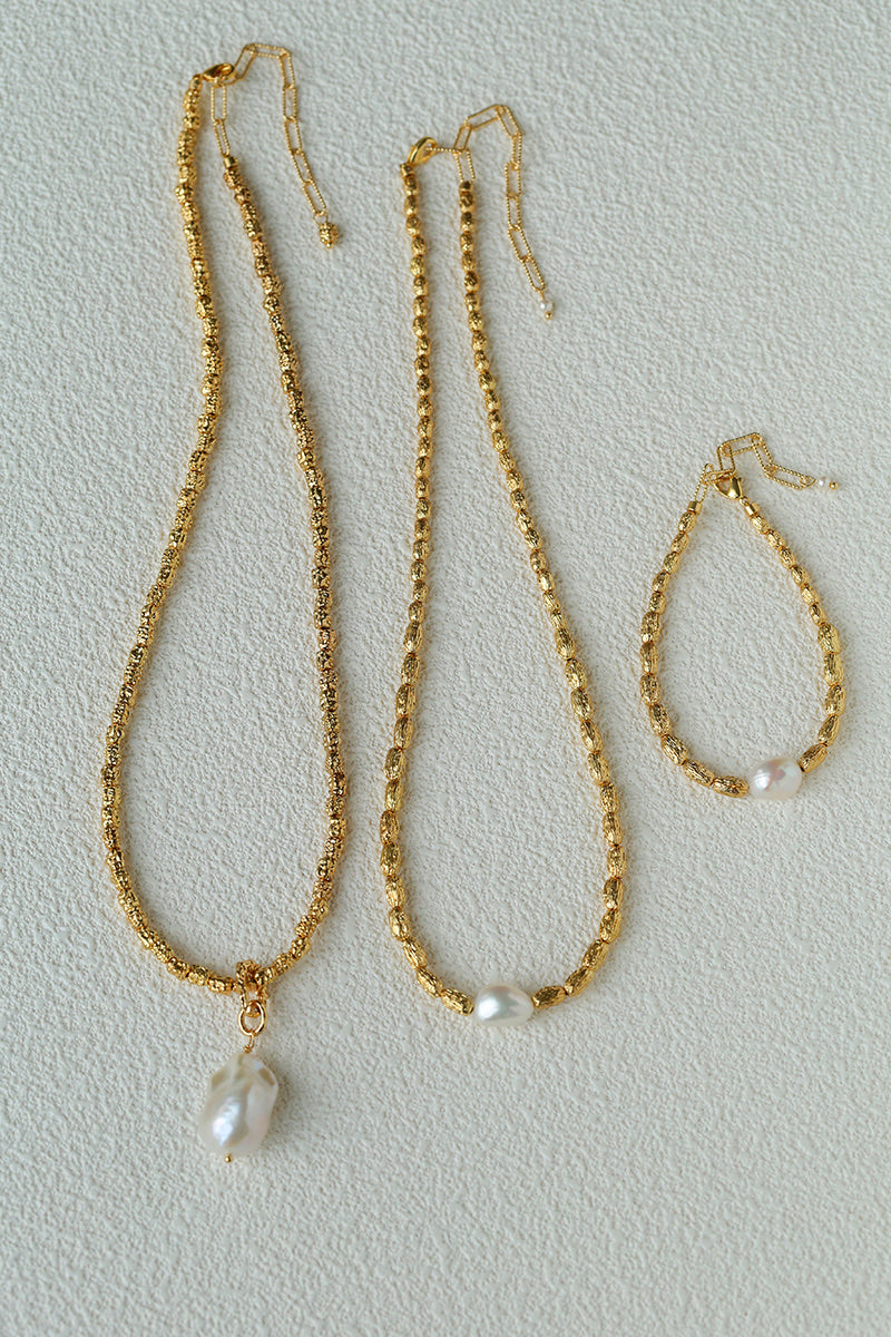 Gilded Lava Metal With Baroque Pearl Series #2