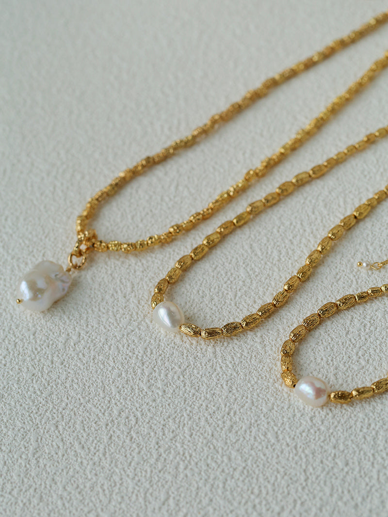 Gilded Lava Metal With Baroque Pearl Series #2