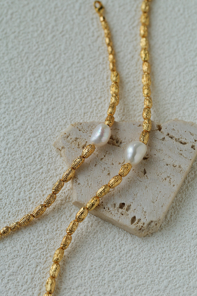 Gilded Lava Metal With Baroque Pearl Series #2