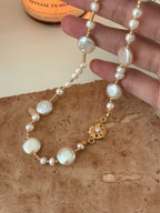 Sunflower Baroque Coin Pearl Necklace