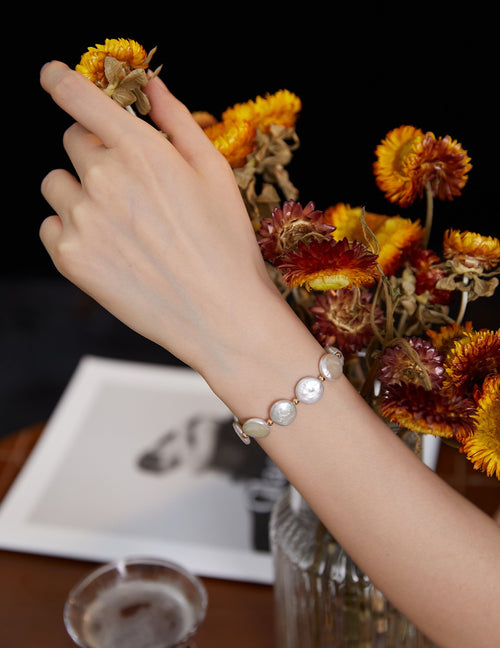 Baroque Coin Pear Bracelet