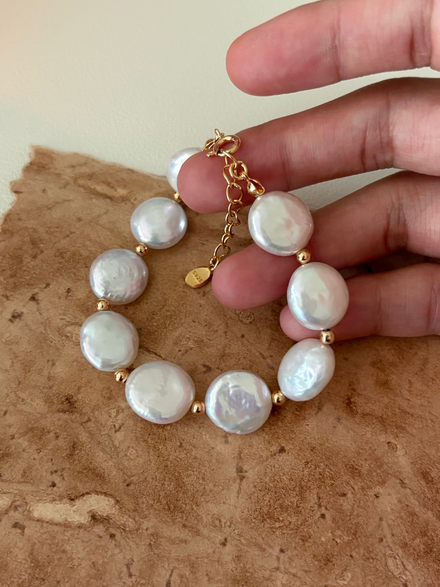 Baroque Coin Pear Bracelet