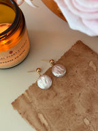 Baroque Coin Pearl Drop Earrings