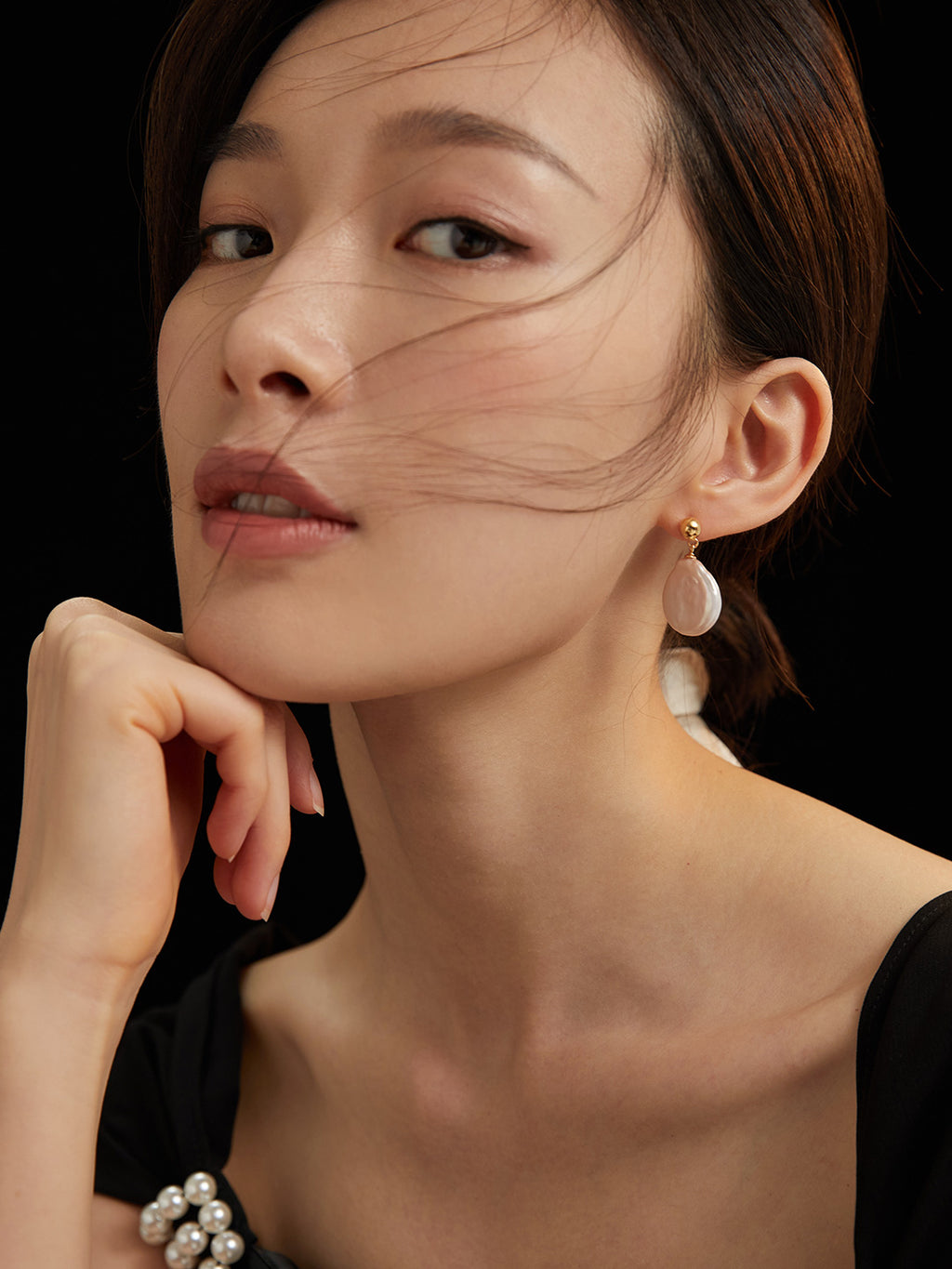 Baroque Coin Pearl Drop Earrings