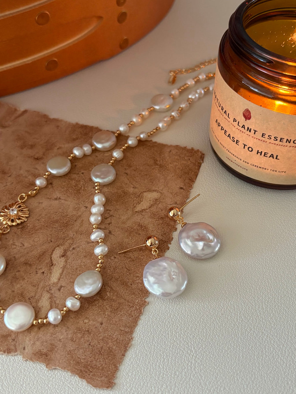 Baroque Coin Pearl Drop Earrings