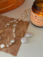 Baroque Coin Pearl Drop Earrings