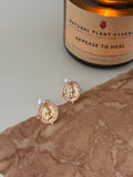 Vintage Queen Coin Pearl Stud Earrings