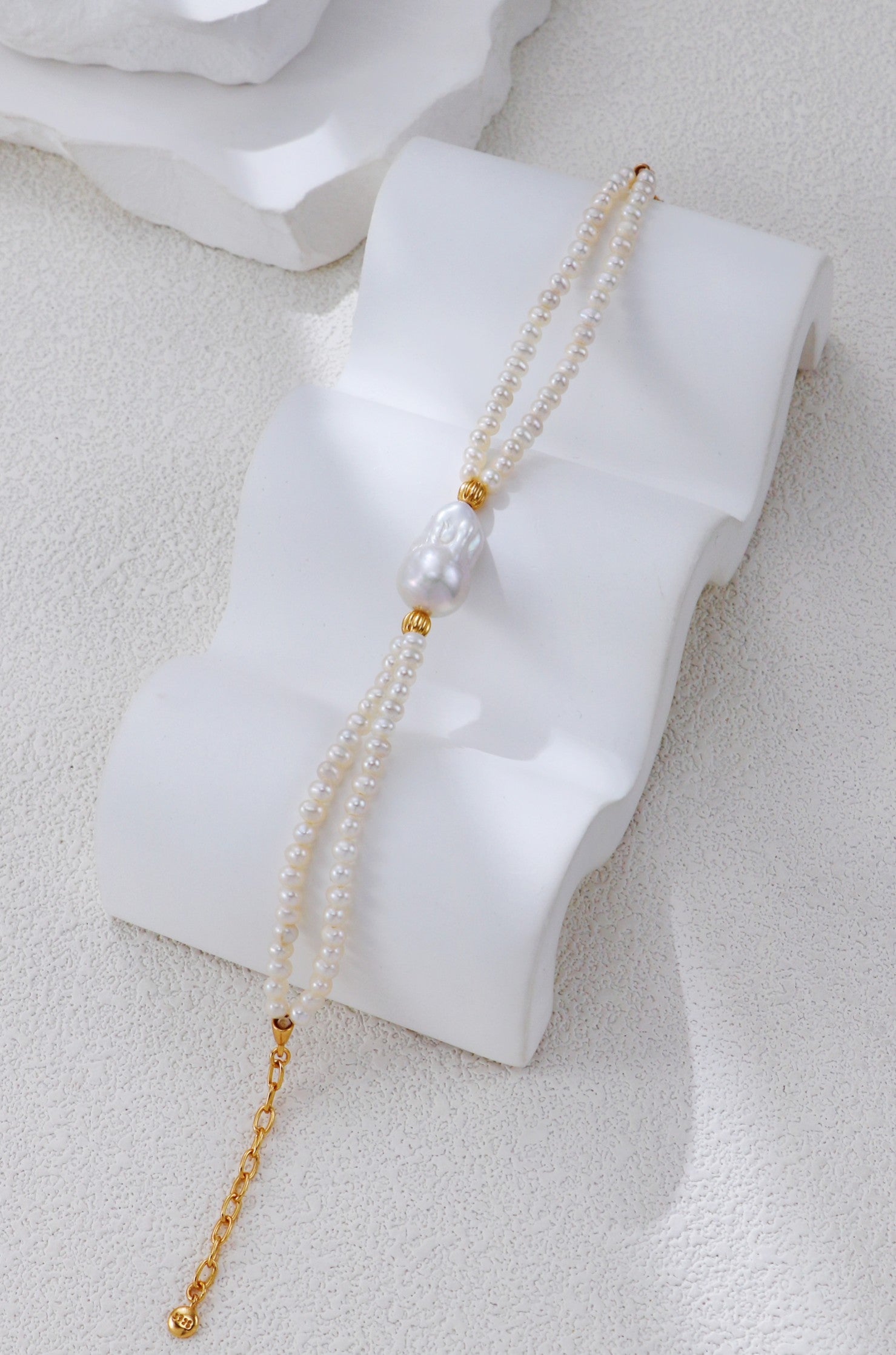 Fishtail Baroque With Rice Pearls Bracelet
