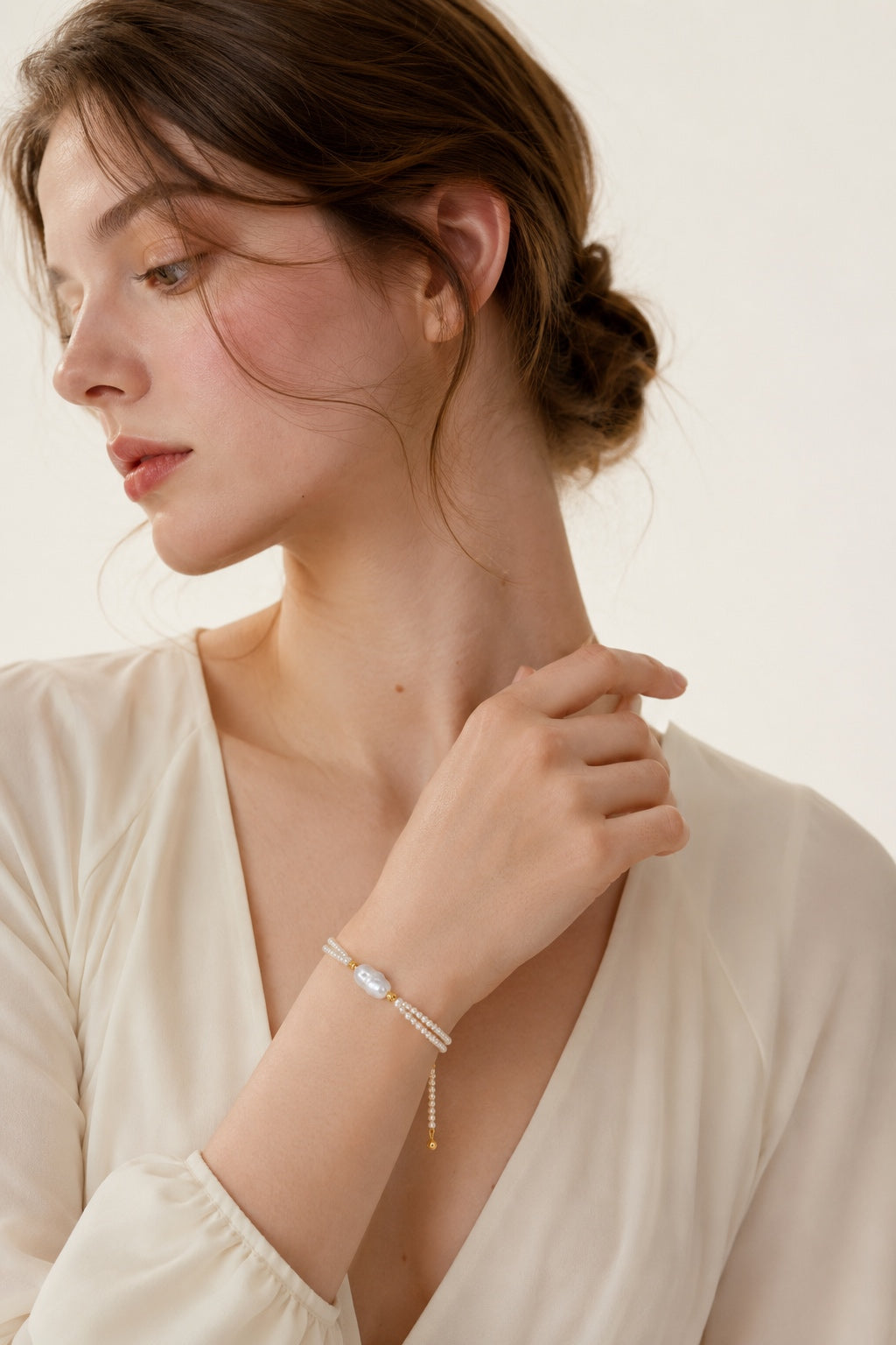 Fishtail Baroque With Rice Pearls Bracelet