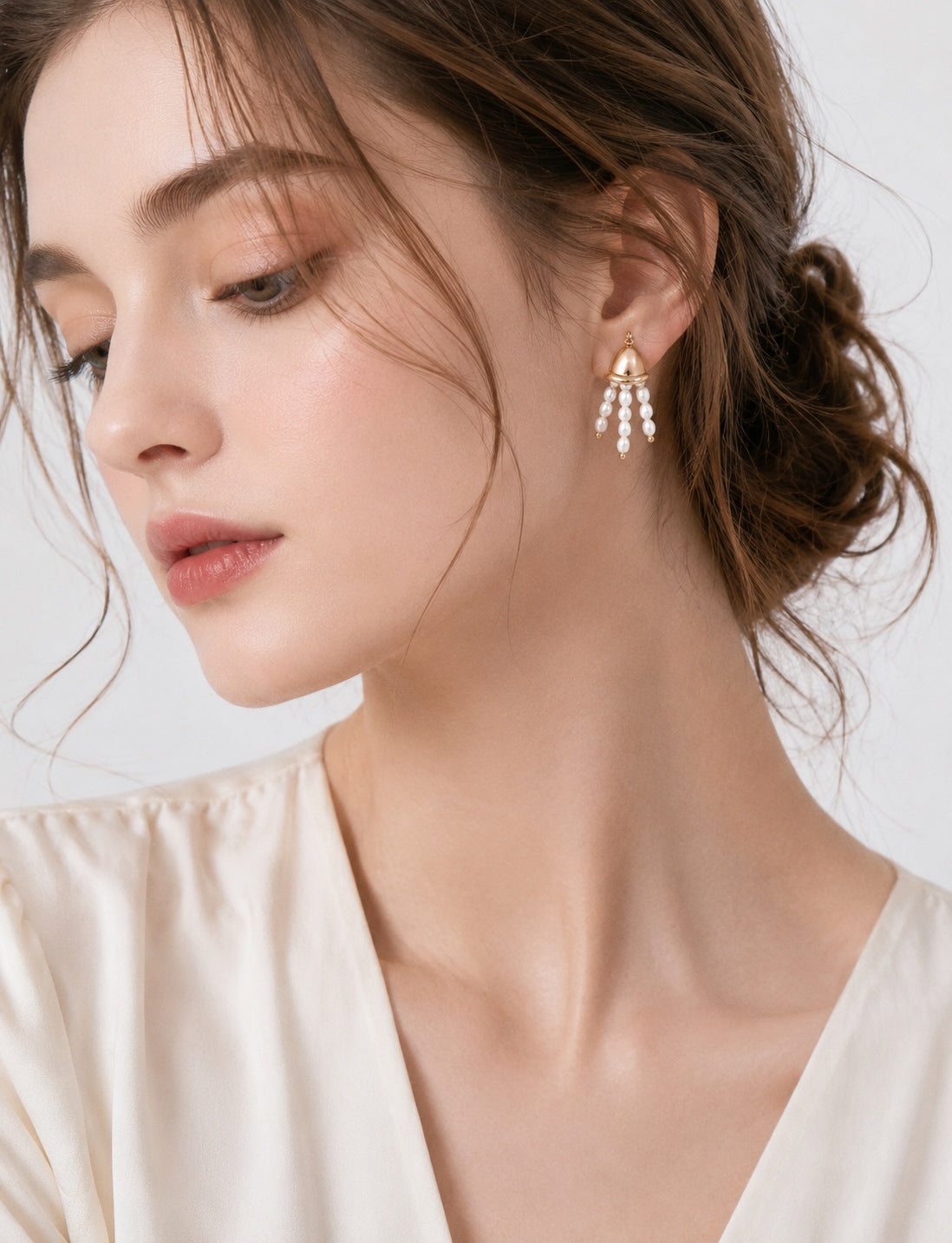 Wind Chime Pearl Drop Earrings