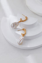 Fishtail Baroque Pearl Drop Earrings