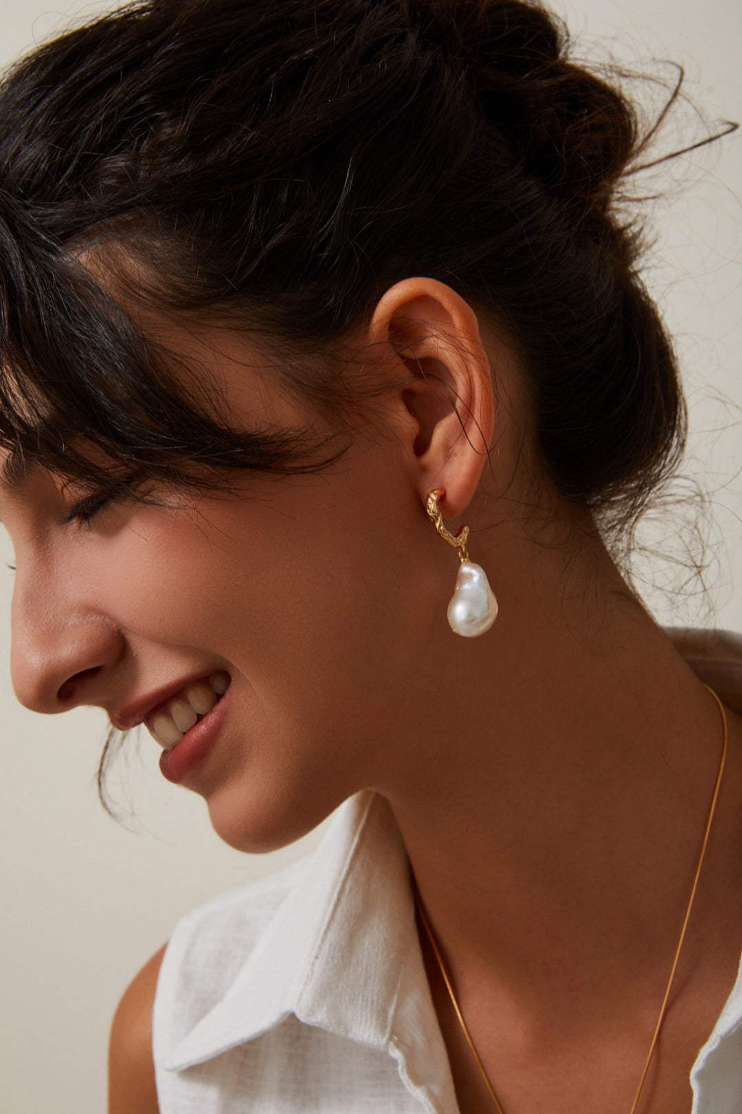 Fishtail Baroque Pearl Drop Earrings