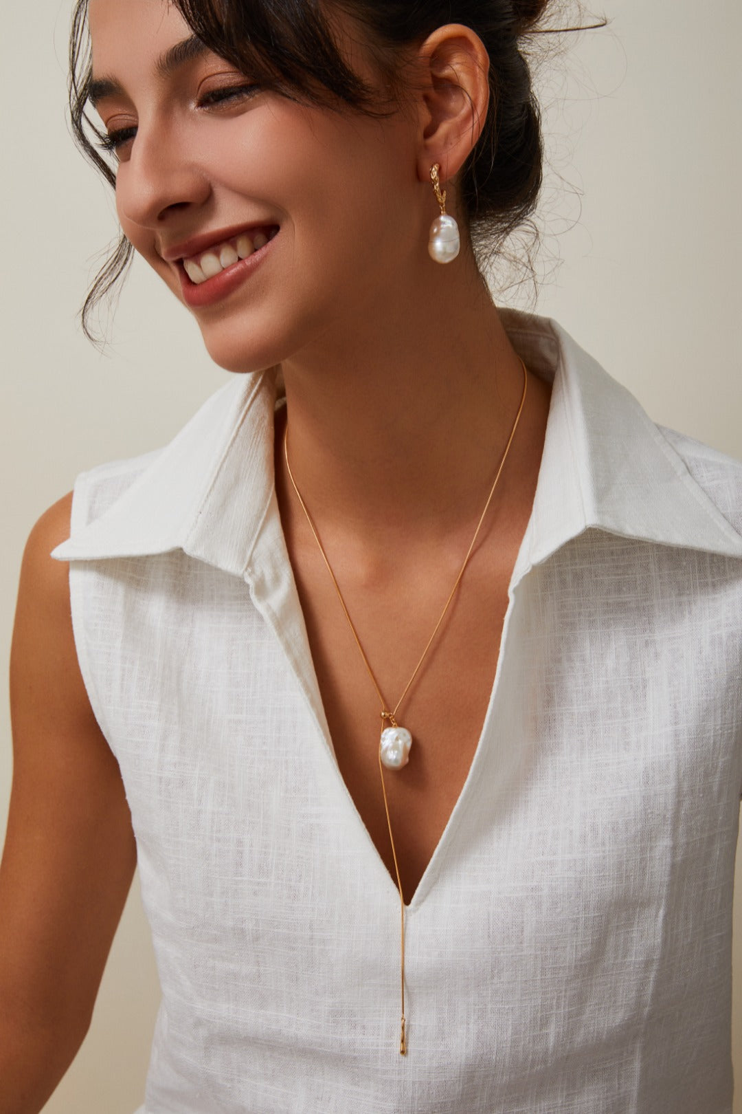 Fishtail Baroque Pearl Drop Earrings