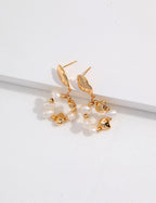 Gold Beads With Mini Baroque Pearl Set
