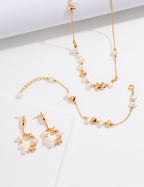 Gold Beads With Mini Baroque Pearl Set