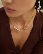 Gold Beads With Mini Baroque Pearl Set